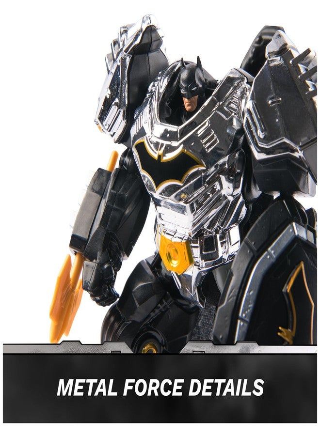 سبن ماستر مجسم باتمان المعدني من دي سي كوميكس، بطول 6 بوصات مع مجسم صغير بطول 4 بوصات، مزود بمسدس مدمج وبدلة درع، ألعاب أبطال خارقين للأطفال من عمر 4 سنوات فما فوق - Image 4